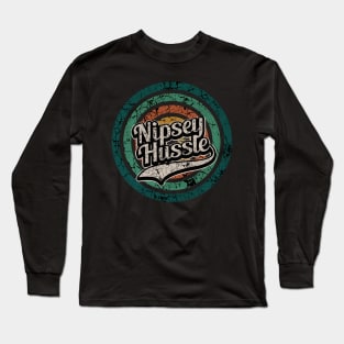 Nipsey Hussle // Retro Circle Crack Vintage Long Sleeve T-Shirt